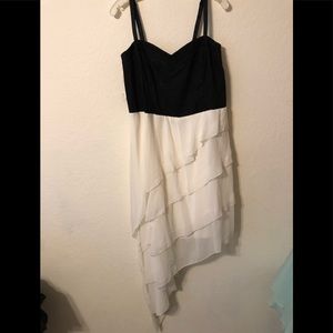 Black and white cocktail dress